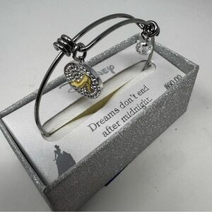 New Disney Cinderella bangle bracelet crystal dreams don’t end after midnight